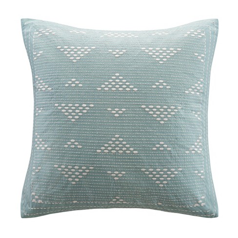 Shop Cario Casual Embroidered Square Pillow 18x18 Blue, Pillows