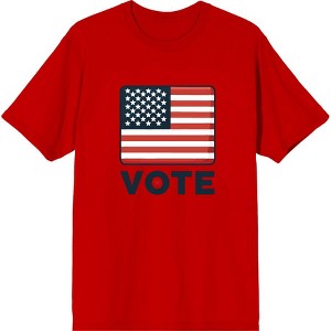 Vote American Flag  Adult Crew Neck Short Sleeve Tee - 1 of 2