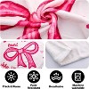 Pink Bow Christian Throw Flannel Blanket, Bible Verse Religious. - 3 of 4