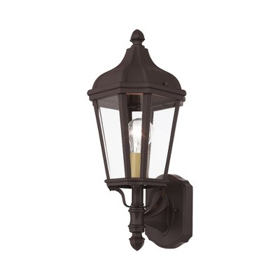 Elegant Bronze Finish Outdoor Wall Lantern with Clear Glass