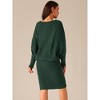 Seta T Women's Long Batwing Sleeve Cable Knit Chunky Pullover Sweater Dress - 4 of 4