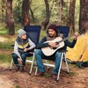 Costway 2/4PCS Patio Dining Chair Aluminum Camping Adjust Portable Headrest Navy - 2 of 4