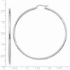 Black Bow Jewelry 2mm x 60mm 14k White Gold Classic Round Hoop Earrings - 4 of 4