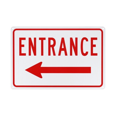 Unique Bargains Aluminum Reflective Rust Free Waterproof Left Arrow Entrance Sign 1 Pc