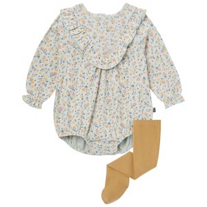 Modern Moments by Gerber Baby Girls' 2-Piece Bubble Romper and Tights - 1 of 4