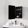 MAYEERTY 24 x 16in Modern Rectangular Bathroom Medicine Cabinets, Metal Framed Wall Mirror with Storage, Black - 3 of 4