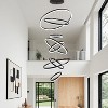 BAOURE 6-Rings Modern LED Chandelier D31.4" Gold Dimmable High Ceiling Chandelier for Dining Room with Remote Control for Entryway Staircase Foyer - 4 of 4