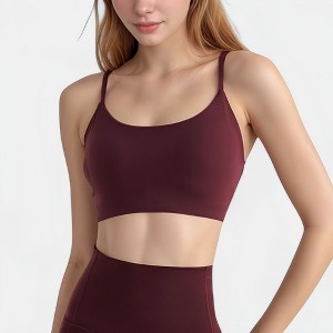 Anna-Kaci Active Women's Seamless Scoop Neck Sports Bra with Thin Adjustable Straps and Soft Stretch Fabric - 1 of 4