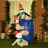 HOMCOM 6ft Christmas Inflatable North Pole Mailbox with Penguins and Snowman, Outdoor Blow-Up Yard Decoration with LED Lights Display - 2 of 4