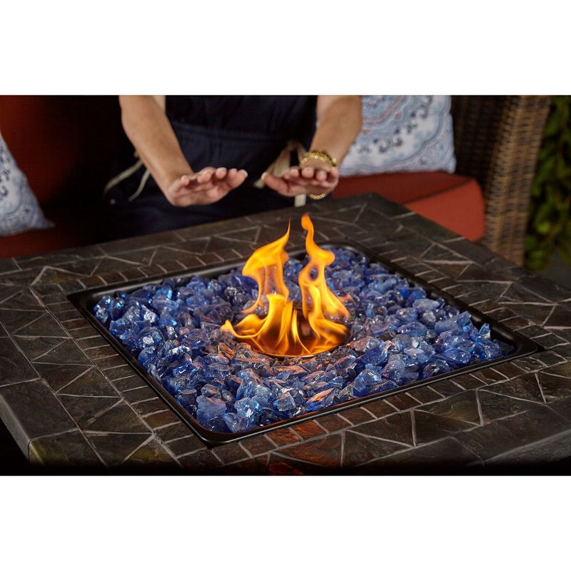 Endless Summer 30 Inch Square 30,000 BTU LP Gas Outdoor Fire Pit Table with Resin Mantel and Protective Cover, 3 of 7