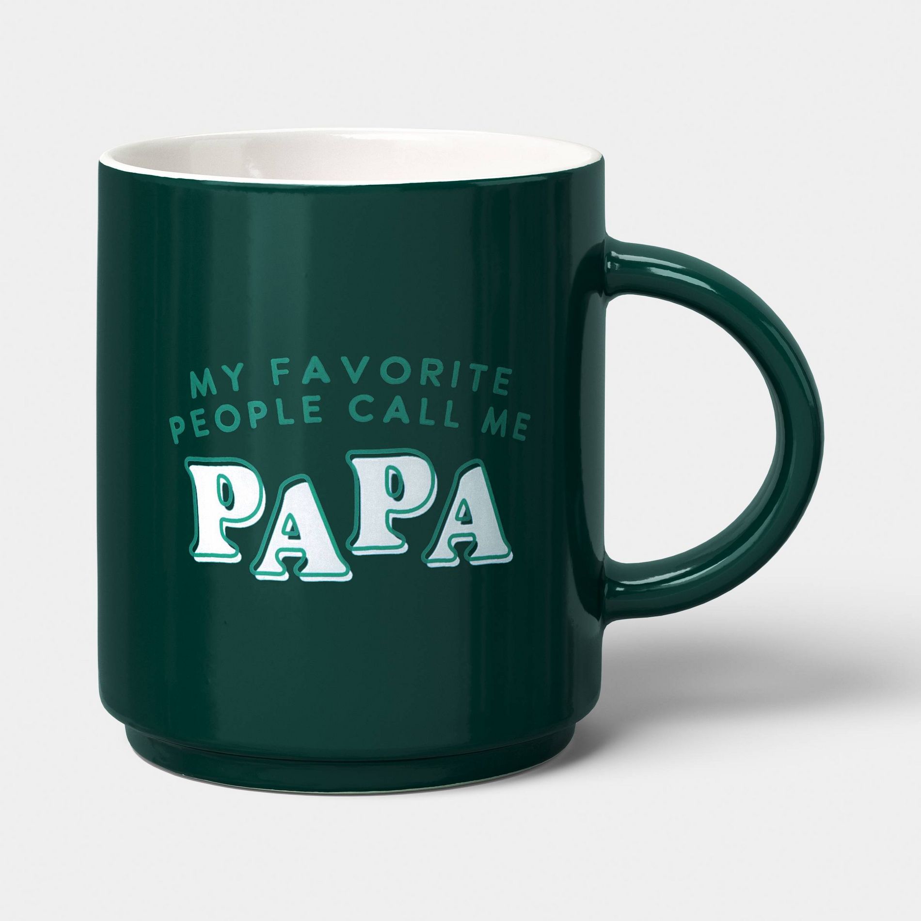 14oz Papa Stacking Mug Green - Room Essentials™