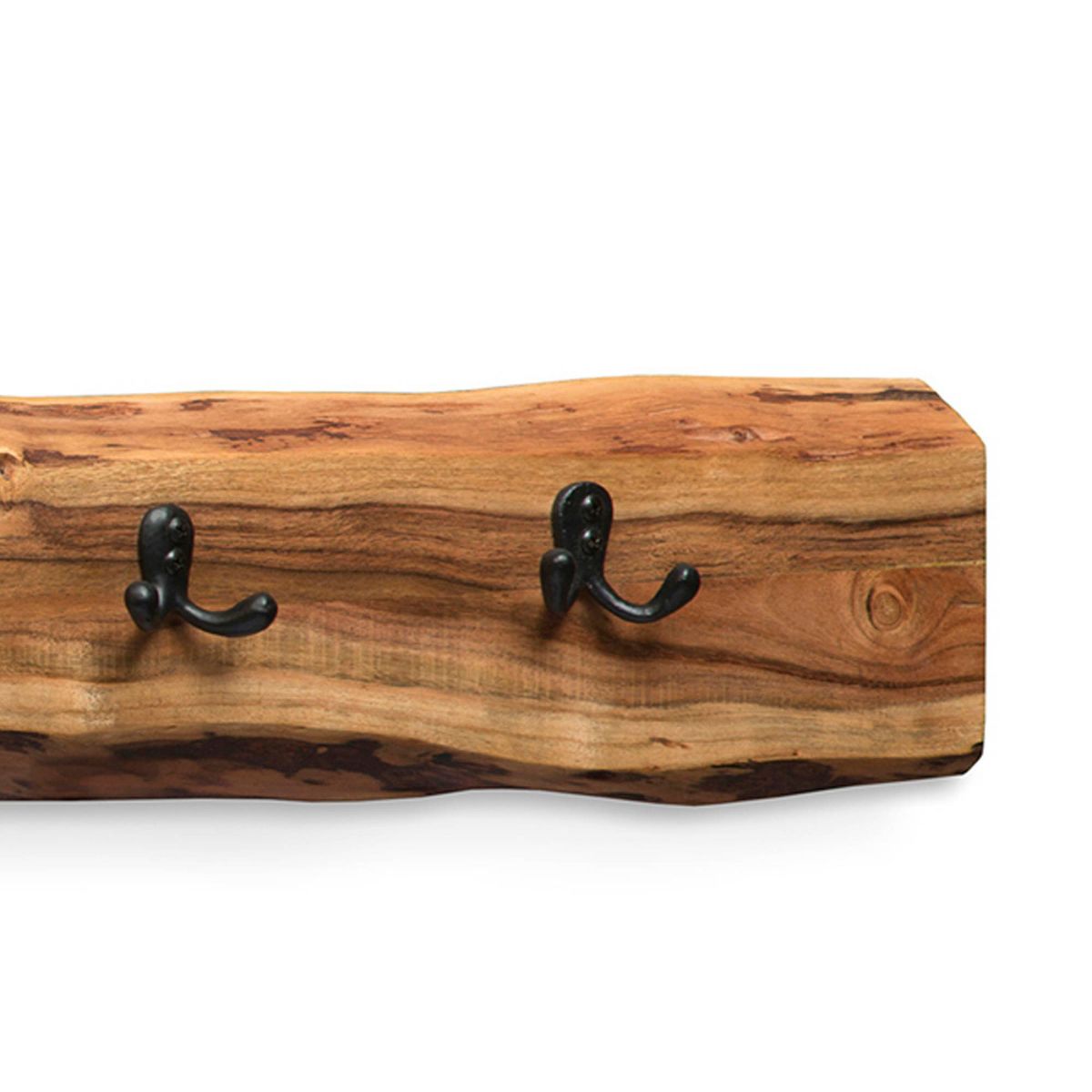 48" Hairpin Live Edge Wood Bench with Coat Hook Set Natural - Alaterre Furniture - thumbnail 6