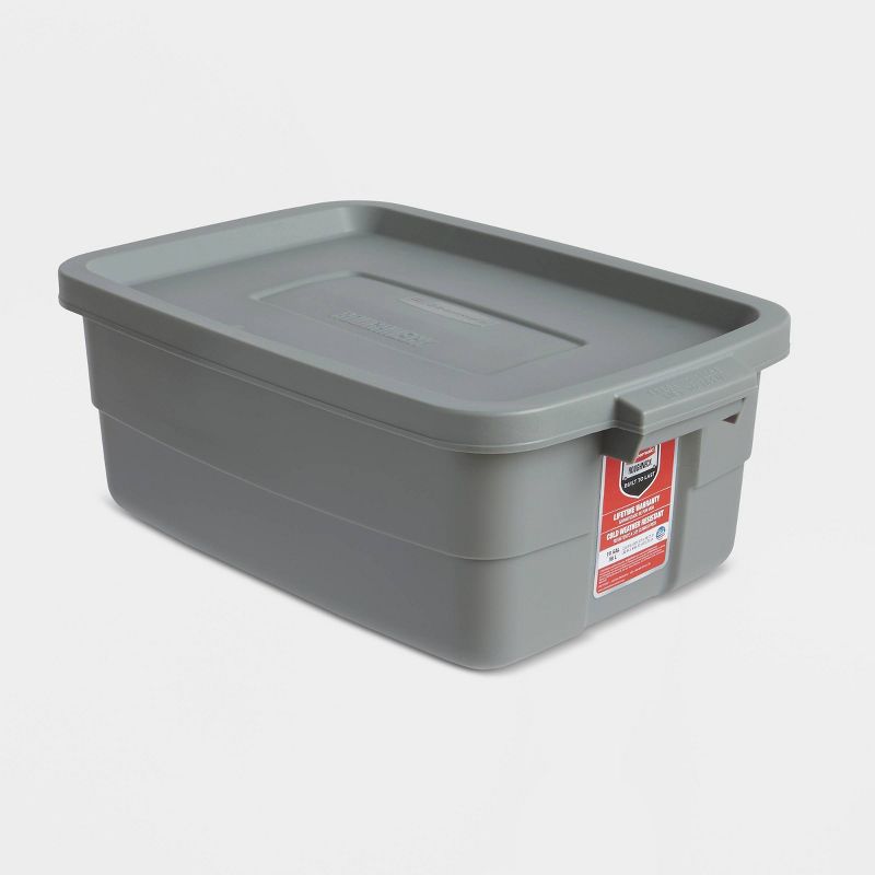 Rubbermaid 10gal Roughneck Storage Tote Gray, 1 of 11