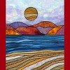 Men's Design By Humans Beach Landscape Stain Glass By Maryedenoa T-Shirt - 2 of 4