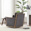 Swivel Accent Chair Round Barrel Armchair Upholstered Living Room Chair Corduroy Reading Chair Single Sofa Chair for Bedroom Apartment Office - 2 of 4