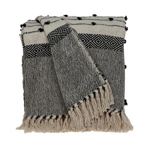 Parkland Collection,Alia Eclectic Beige 52" X 67" Woven Handloom Throw - 1 of 4