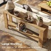 Tribesigns 70-Inch Solid Wood Console Table, 2-Tier Farmhouse Sofa Table for Behind Couch,  for Living Room & Hallway, Natural Wood - 4 of 4