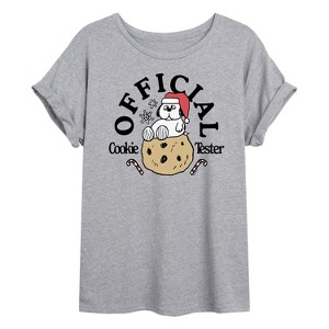 Women's - Peanuts - Official Cookie Tester Olaf Oversized Graphic T-Shirt - 1 of 4