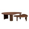 2-Piece MDF Irregular Shape Coffee Table Set with Staggered Heights and Easy Assembly for Living Room - 2 of 4