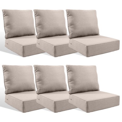 Buenhomino 6-inch Outdoor Cushion Set, 24"x24" Replacement Water Resistant Zippered Cushion for Chairs,8 Colors
