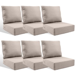 Buenhomino 6-inch Outdoor Cushion Set, 24"x24" Replacement Water Resistant Zippered Cushion for Chairs,8 Colors - 1 of 4