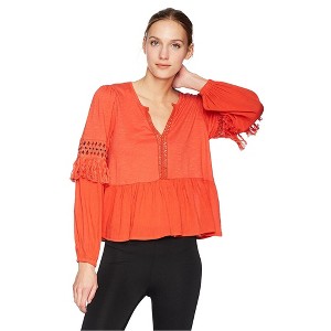 Lucky Brand Womens Cutout Illusion Peasant Blouse - 1 of 1