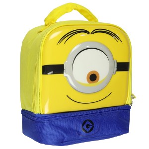 Minions Lunch Box Stuart Minion Character Insulated Dual Compartment Lunch Tote Bag Multicolored - 1 of 4