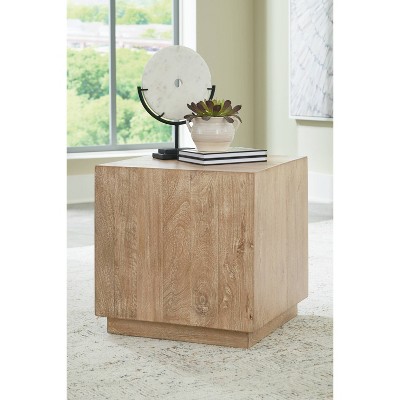 Belenburg Square Natural Wood Accent Table with Storage