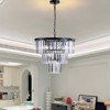 Modern Crystal Chandelier, Round Crystal Pendant Lighting, Adjustable Hanging Length Ceiling Light Fixtures For Bedroom Living Room Entryway - 2 of 4