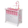 Badger Basket Doll Crib with Two Baskets and Free Personalization Kit -  Executive Gray-Color:White Rose,Material:100% Polyester Fabric 