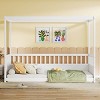TopComfy Beds Twin Size Bed Frame with Guardrail Kids Floor Bed Twin Kids Floor Bed Wood Canopy Bed Frame for Kids, White, 81.69"*13.19"*5.71" - 2 of 4