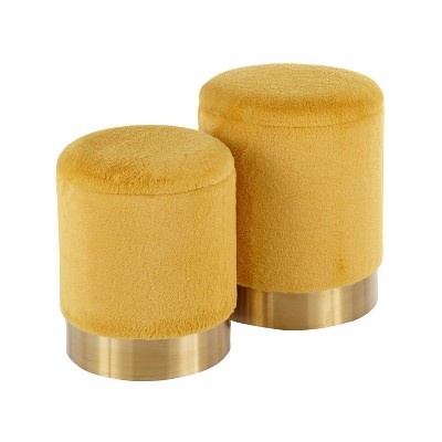 Marla Contemporary Nesting Ottomans Gold/Yellow - LumiSource