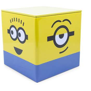 Ukonic Despicable Me Minions Tin Storage Box Cube Organizer with Lid | 4 Inches