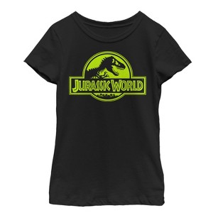 Girl's Jurassic World Retro T. Rex Logo T-Shirt - 1 of 3
