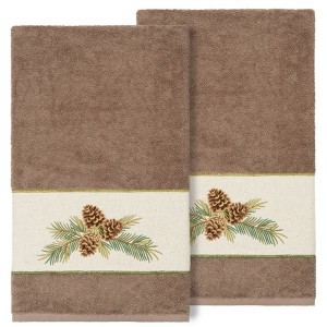 Linum Home Textiles 100% Turkish Cotton PIERRE Embellished Towel Set - 1 of 2