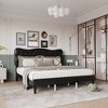 Whizmax Bed Frame Faux Leather Upholstered Platform Bed with Button Tufted and Adjustable Headboard Wooden Slat Support - 2 of 4