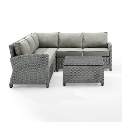 Bradenton 4pc Outdoor Wicker Seating Set - Gray - Crosley