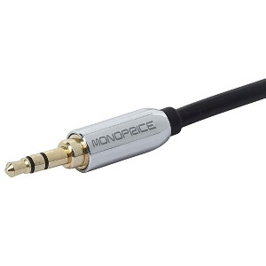 Monoprice Audio Cable - 3 Feet - Black | 3.5mm Stereo Male to RCA Stereo Male Gold Plated Cable for Mobile - 1 of 4