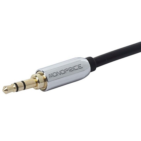 Monoprice Audio Cable - 3 Feet - Black | 3.5mm Stereo Male to RCA Stereo Male Gold Plated Cable for Mobile - image 1 of 4