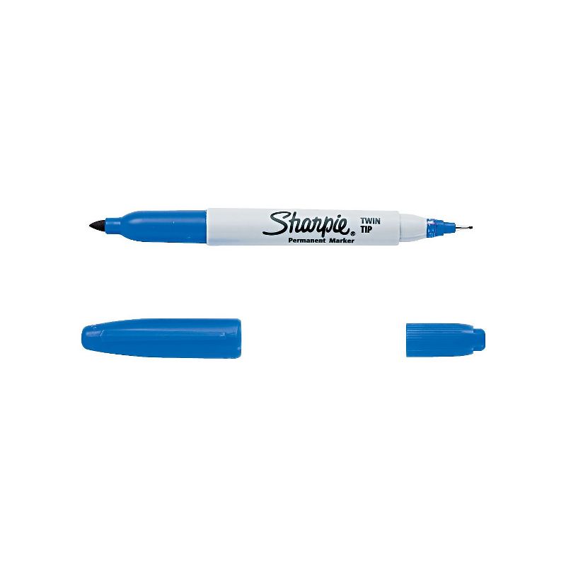 Sharpie Twin Tip Permanent Marker Fine-Point and Ultra-Fine Point Blue 390351, 1 of 2