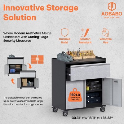 Black and Gray Steel Lockable Office Cabinet with Adjustable Shelving