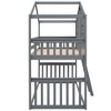 Twin Over Twin House Bunk Bed With Ladder, Wood Bed-White - 2 of 4