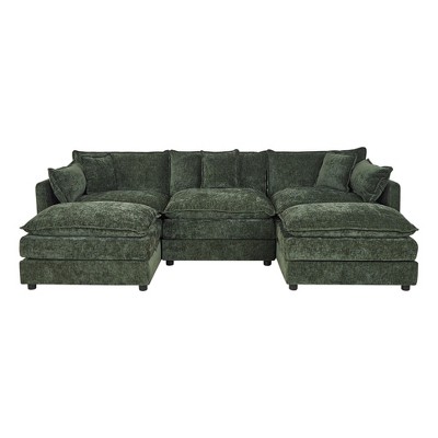 NicBex Couches for Living Room Deep Seat Sofa Couch Upholstered 2 Seater Sleeper Loveseat Sofa with 4 Pillows for Bedroom
