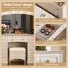 Makeup Vanity Desk Vanity Table Dressing Table with Cushioned Stool, 3-Mode Lighted Mirror, 9 Drawers & Charging Station, White - ModernLuxe - 3 of 4