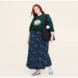 Women's Floral Midi A-Line Pleated Skirt - Woolrich x Target Blue - 1 of 3