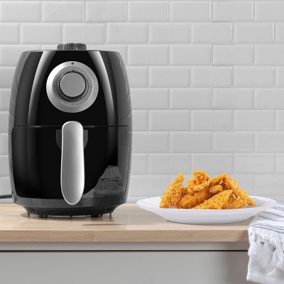 Compact Black 2.3-Quart Electric Air Fryer with Nonstick Interior