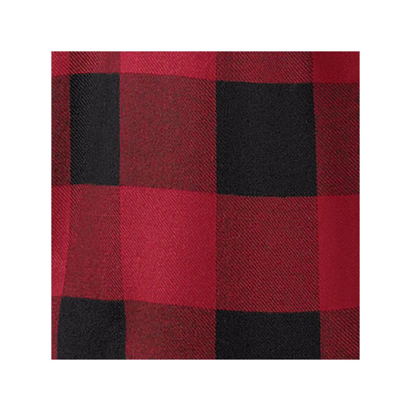 Collections Etc Buffalo Plaid Design Pintuck Tunic Top with Roll-Tab Sleeves and Button Front, 4 of 5