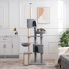 FURNIinspire Pet Crates and Houses Cozy Hammock and Bed, Tall Cat Tree for Indoors, Cat Climbing Stand for Cat Play, Play Tower, Gray, - 2 of 4