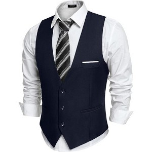 COOFANDY Men's Suit Vest Slim Fit Formal Dress Waistcoat - 1 of 4