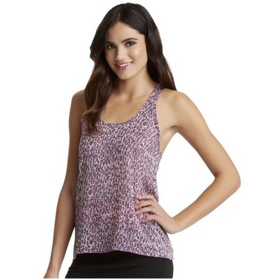 Aeropostale Womens Aria Sheer Cheetah Chiffon Tank Top